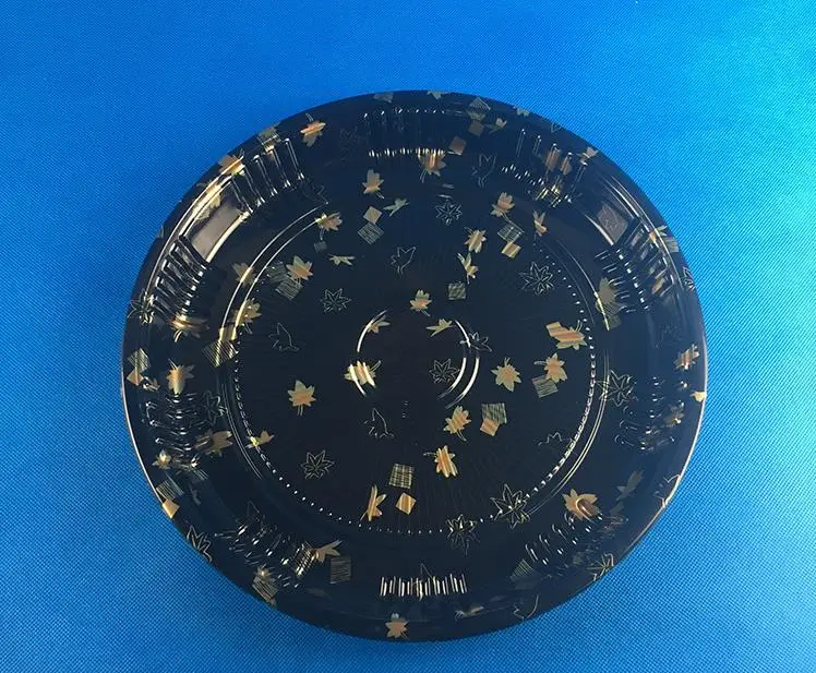 

Круглый поднос для суши, поднос для суши, коробка для еды с крышкой, пластиковая коробка для фруктов, сашими, большая емкость, коробка для салата SN2785