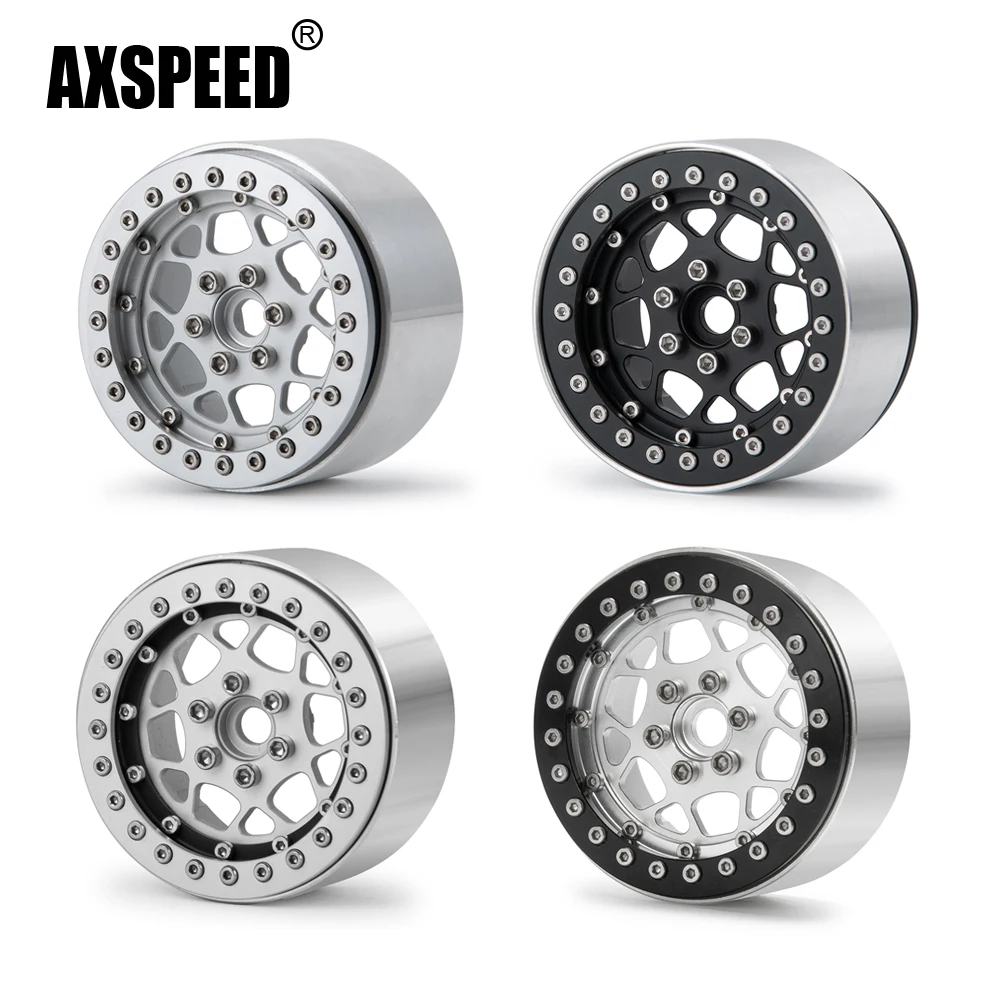 

AXSPEED 2.2inch Metal Alloy Beadlock Crawler Wheel Rims Hubs 25/35mm Width for Axial Wraith TRX-4 1/10 RC Crawler Car Model Part