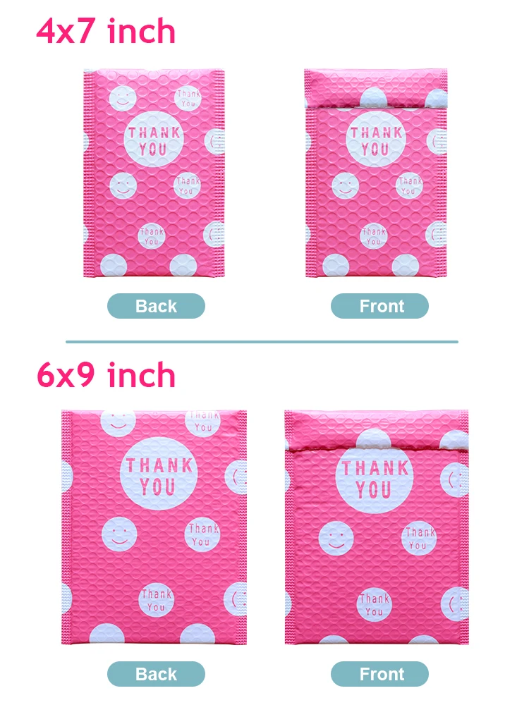 50PCS Pink Polka Dots Poly Bubble Mailers CD/Lipstick/Eyelash Gift Shipping Package Self Sealing Padded Mailing Envelope Bags