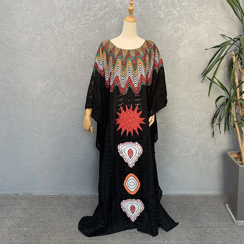 New Arrival Kaftan Cover Up Casual Knitted Maxi Robe African Women Dashiki Stunning Elegant Ladies Hollow Out Abaya With Inner