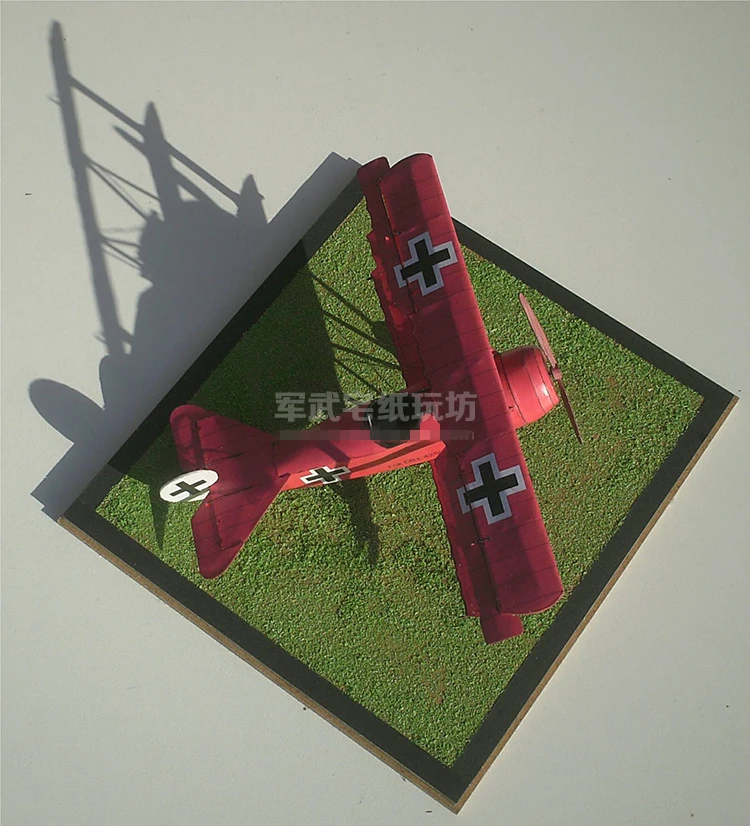 1:33 Scale WWI Fokker Dr.I Triplane Fighter Aircraft Handcraft Paper Model Kit Handmade Toy Puzzles