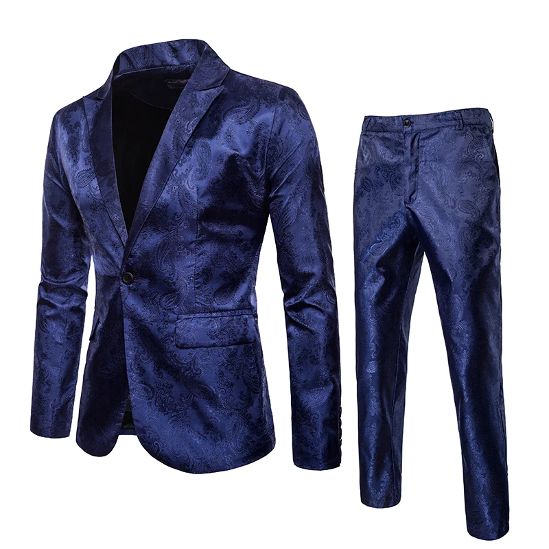 Bar party dress stage dress wedding show suit master of ceremonies model show men\'s suit Two-piece Set Suit