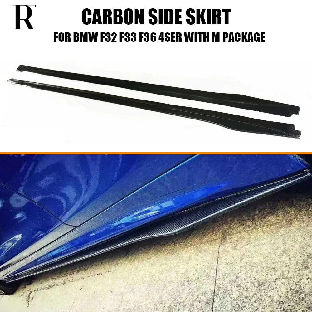 Carbon Fiber O Style Side Bumper Extension Skirt For F32 F33 F36 420 425 430 435 440 with m Package 2014 - 2018