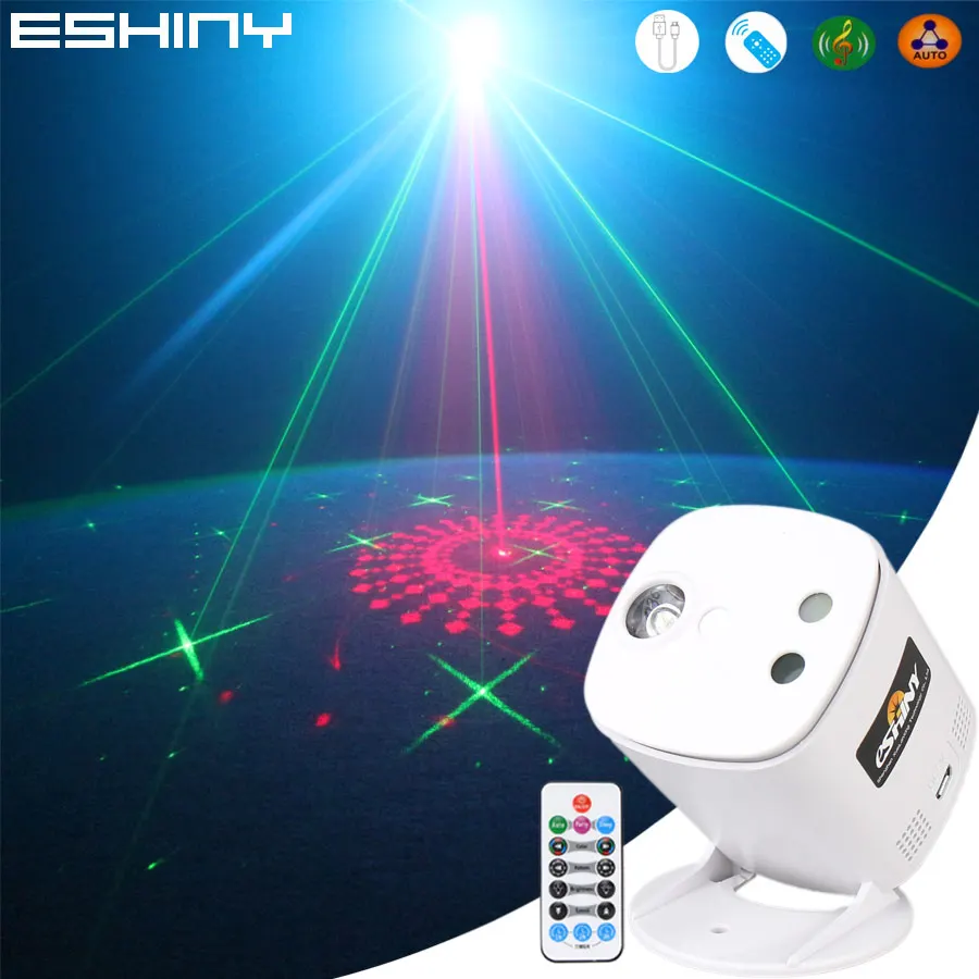 

ESHINY RGB LED Aurora/64 Patterns Projector DJ Disco Light Party Bar Dance Sky Night KTV Room Stage Effect Sunset Lamp USB Z6N7