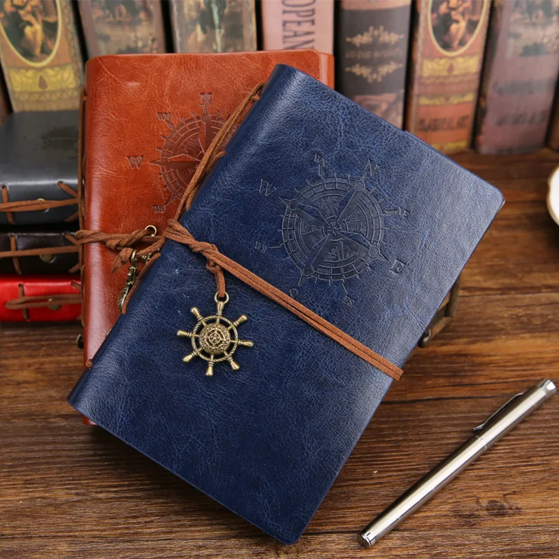 Vintage Pirate A5 A6 Diary Notebook Agenda With Faux Leather Cover Filofax Note Book For School Korean Stationery or Traveler