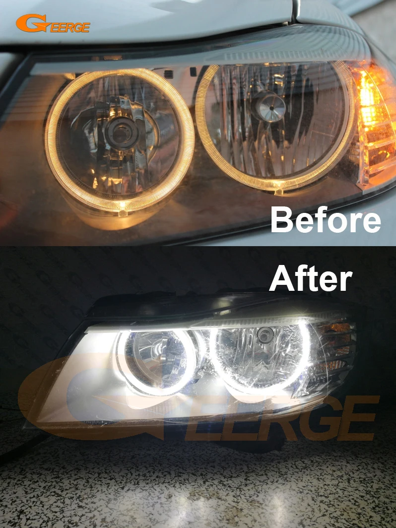 For BMW 3 Series E90 E91 LCI 2009 2010 2011 2012 Ultra Bright SMD LED Angel Eyes Halo Rings Kit Day Light Car Styling