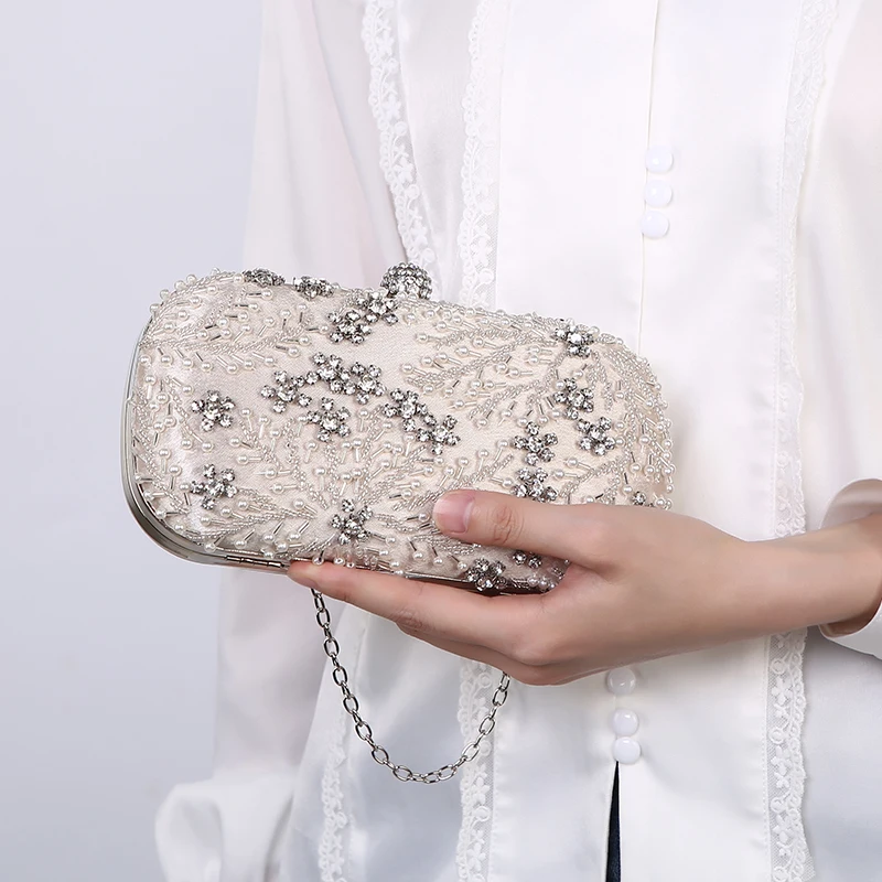 Imagem -03 - Crystal Pearl Clutch Purse para Mulheres Bolsa de Luxo Bordado Bolsa de Noite Bolsa de Casamento Bolsa de Ombro Nupcial Zd1529