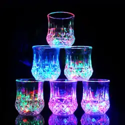 Colorful LED Glowing Wine Whisky Cup Flash Light Glass Mug Bar Party Beverage Night Drink Cup