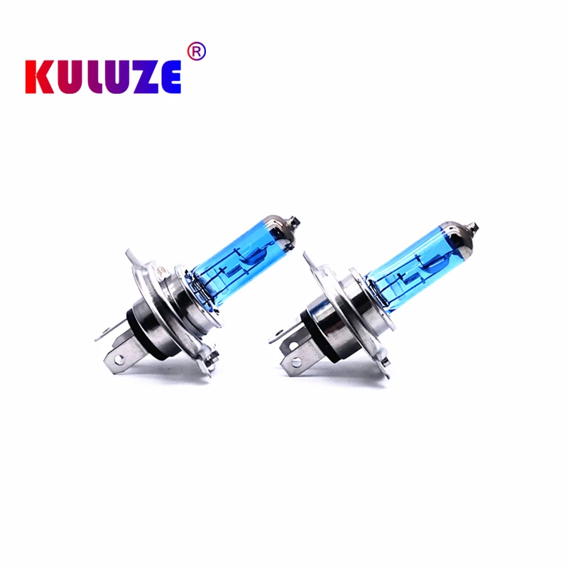 KULUZE Siêu Trắng Bạch Kim Bóng Đèn 2 Chiếc H1 H3 H4 H7 H8 H9 H11 9005 HB3 9006 HB4 12V 100W Thạch Anh Đèn Pha Ô Tô Đèn