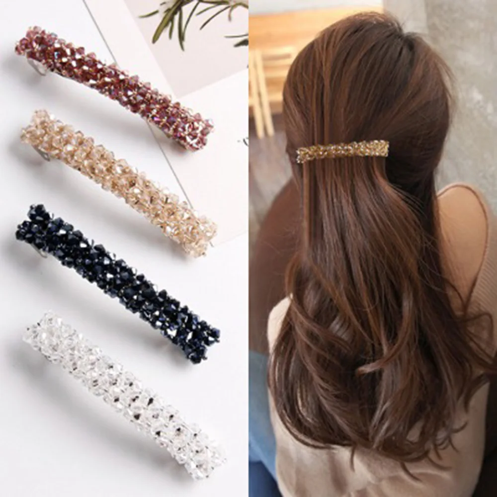 New Korean Elegant Hairpins Hairgrips Crystal Rhinestone Barrettes Hair Clips For Women Girls Hair Accessories