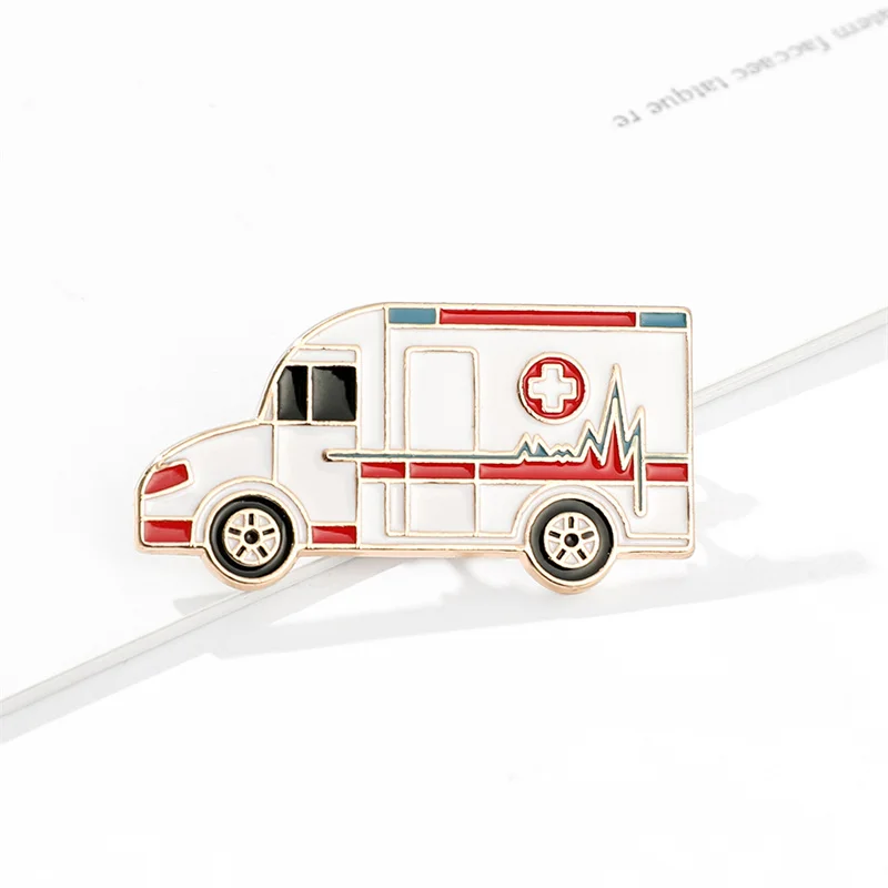 Broche d\'ambulance en émail pour hôpital, épinglettes médicales, joli badge, médecin, infirmière, école de médecine, cadeau de graduation, bijoux