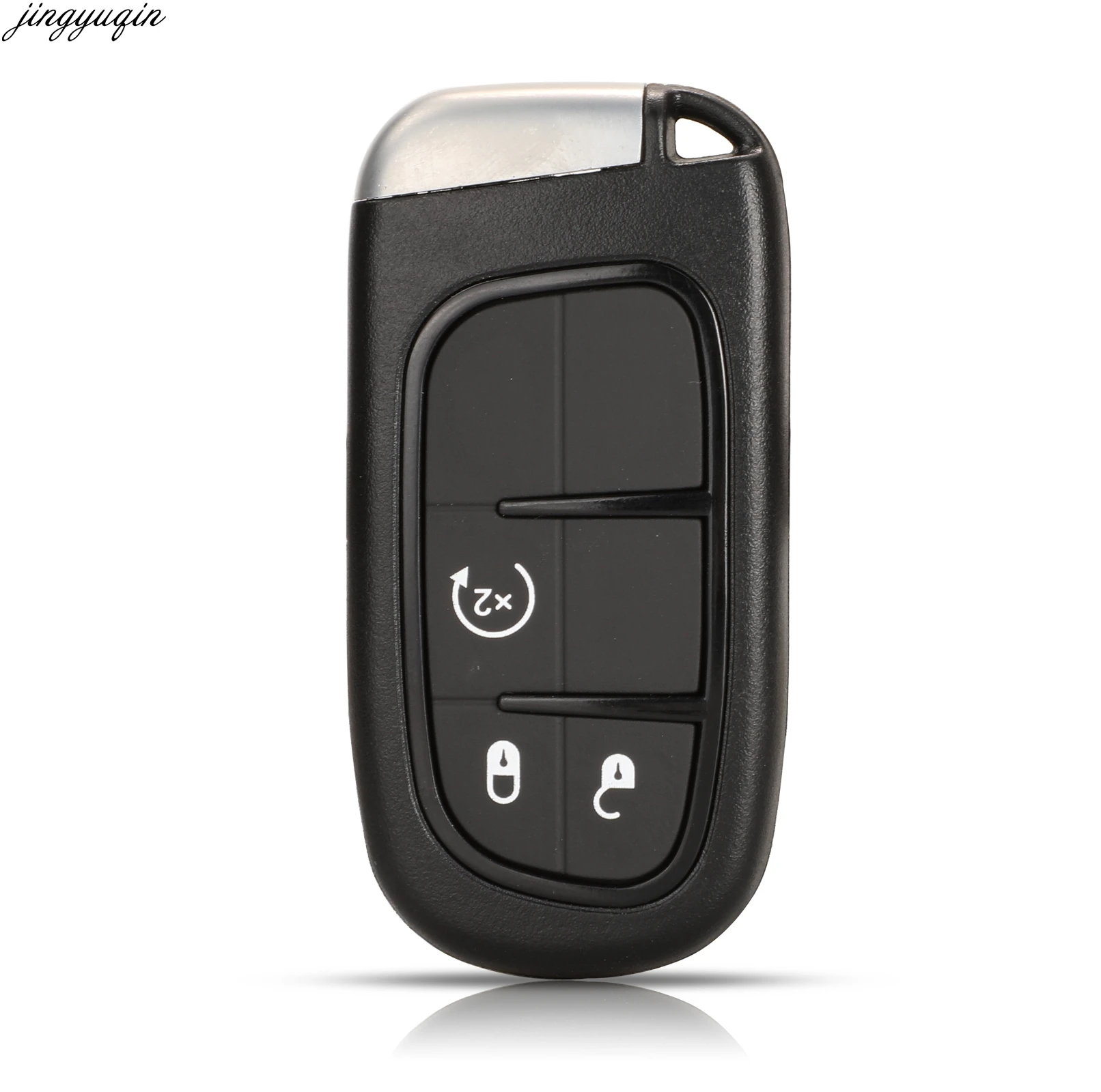 Jingyuqin Remote Car Key Case Shell For Jeep Grand Cherokee Dodge Ram 1500 Journey Dart Challenger Durango 2/3/4/5 Buttons