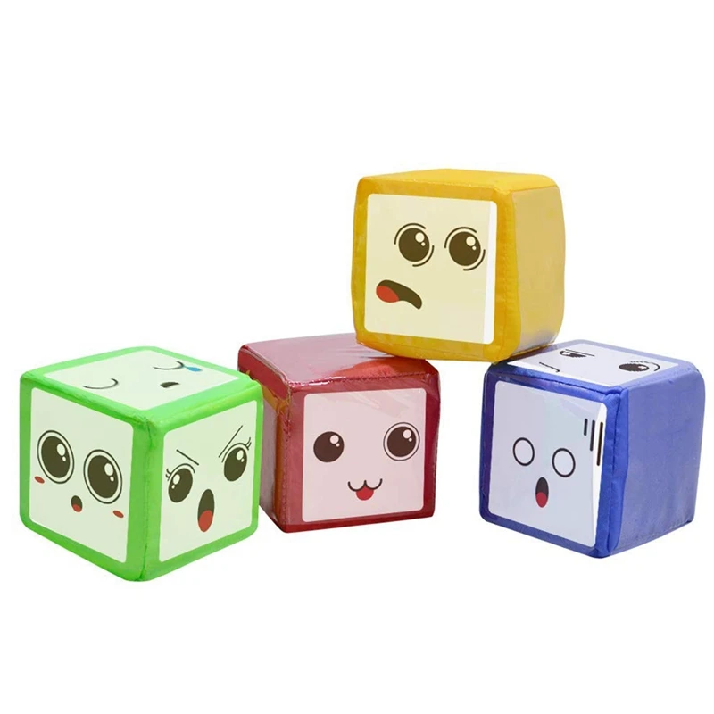 DIY Education Playing Dice, Pocket Squares ,Photo Pocket Foam Stacking Blocks - Set Of 4