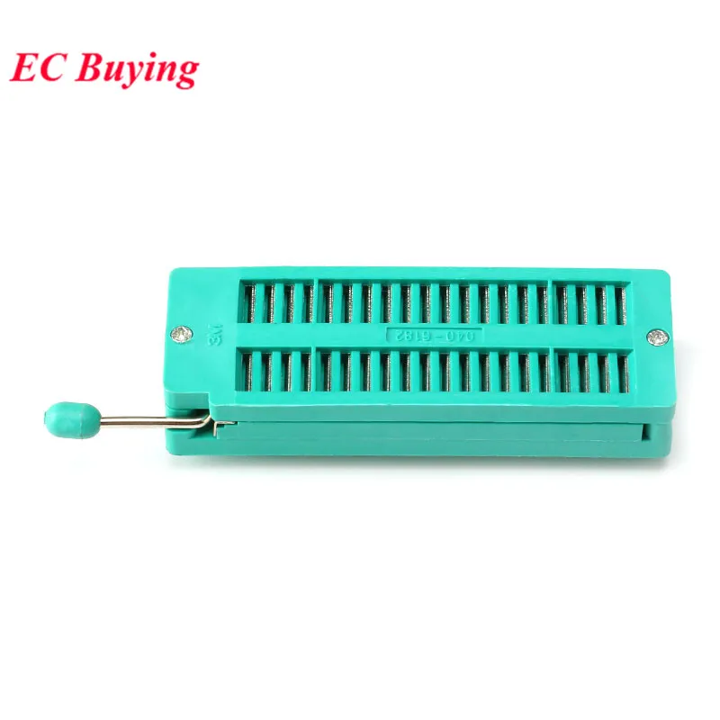 IC Sockets Lock Seat 14 16 18 20 24 28 32 40 Pin Wide/Narrow 2.54 MM Green DIP Universal ZIF Test Solder Type 14P/16P/18P/20P