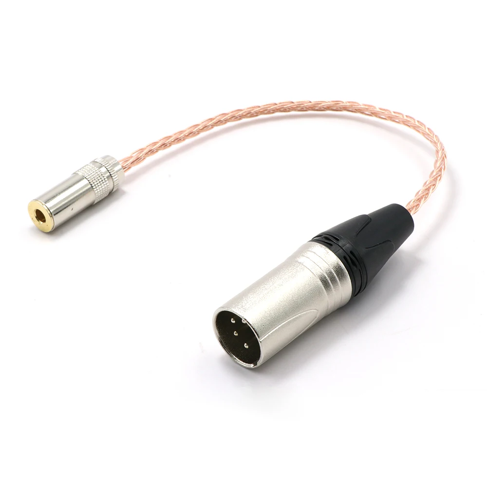 7N OCC Copper 4pin XLR Balanced Male to 4.4mm Balanced Female Audio Adapter Cable 4.4mm TRRS to XLR Balanced Cable Connector