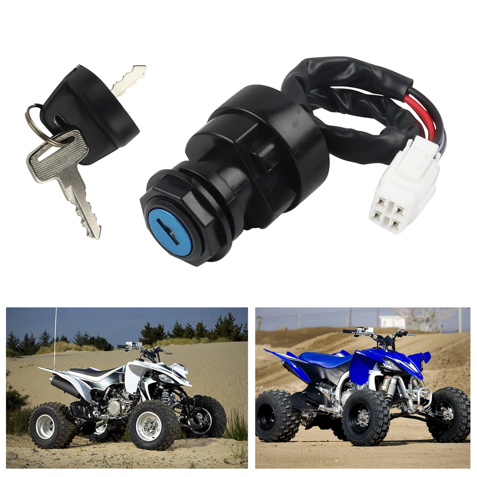 Ignition Key Switch for Yamaha Wolverine Grizzly Kodiak YFZ450 YFM400 YFM450 YFM45F YFM45 YFZ ATV Quad