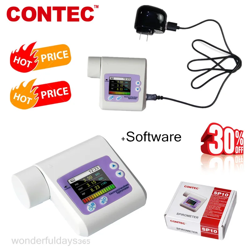 

Pulmonary Function Lung Volume Check Spirometer CONTEC SP10+USB wire+PC Software