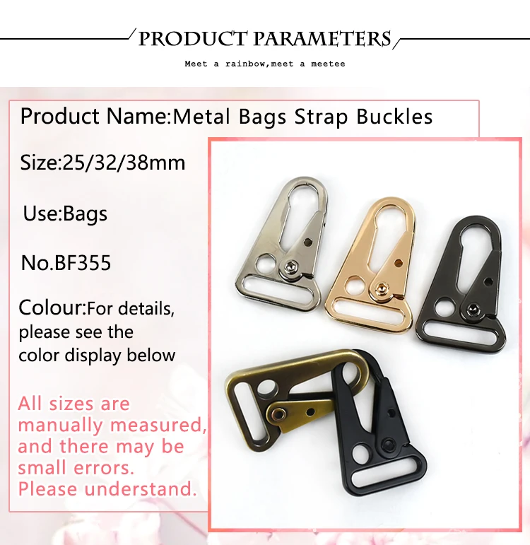 2/4/10Pcs 20/25/32/38mm Metal Strap Buckles Bag Trigger Snap Hook Webbing Chain Clasp Dog Collar Buckle DIY Hardware Accessories