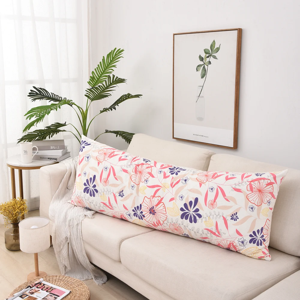 Superfine Plush Long Pillow Case Soft Cozy Body Pillow Cover Floral Cartoon Big Size Cushion Cover Bed Sofa Bedroom Home Decor