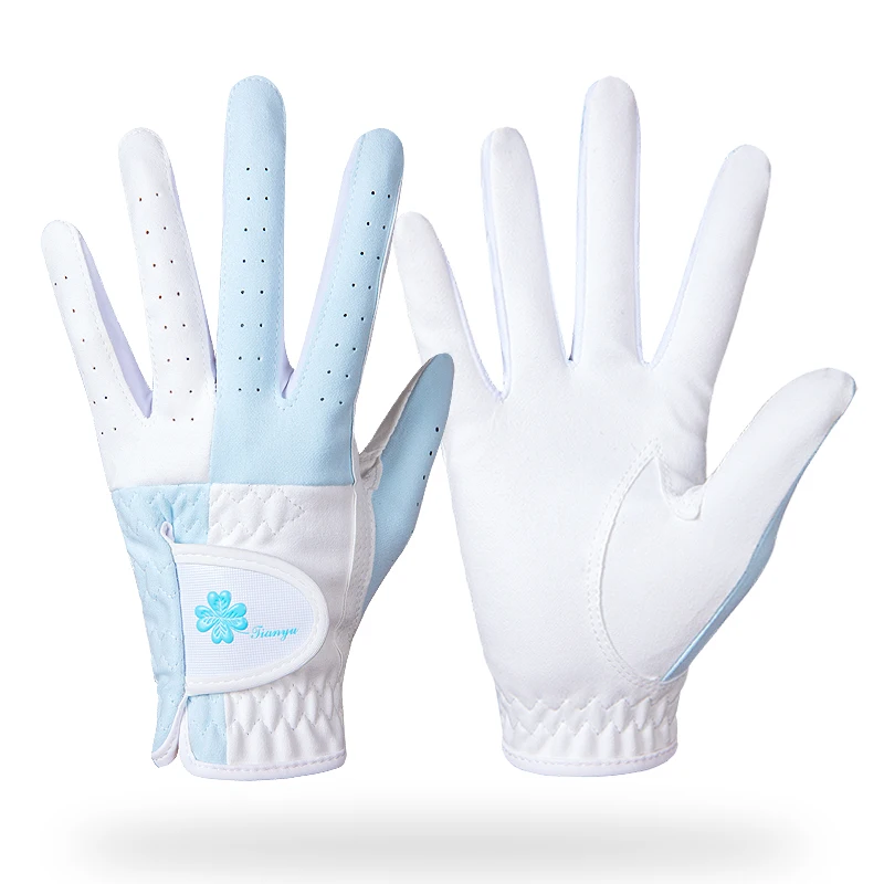 Los guantes deportivos TTYGJ Golf para mujer están hechos de tela de fibra lavable y pueden absorber el sudor en ambas manos. Es transpirables y