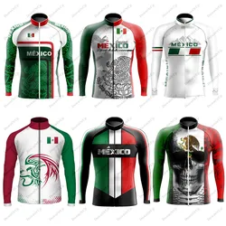 Mexico Men's Long Sleeve BIke Cycling Jersey Worn in Three Seasons Maillot Ciclismo Hombre Professional Cycling Clothing