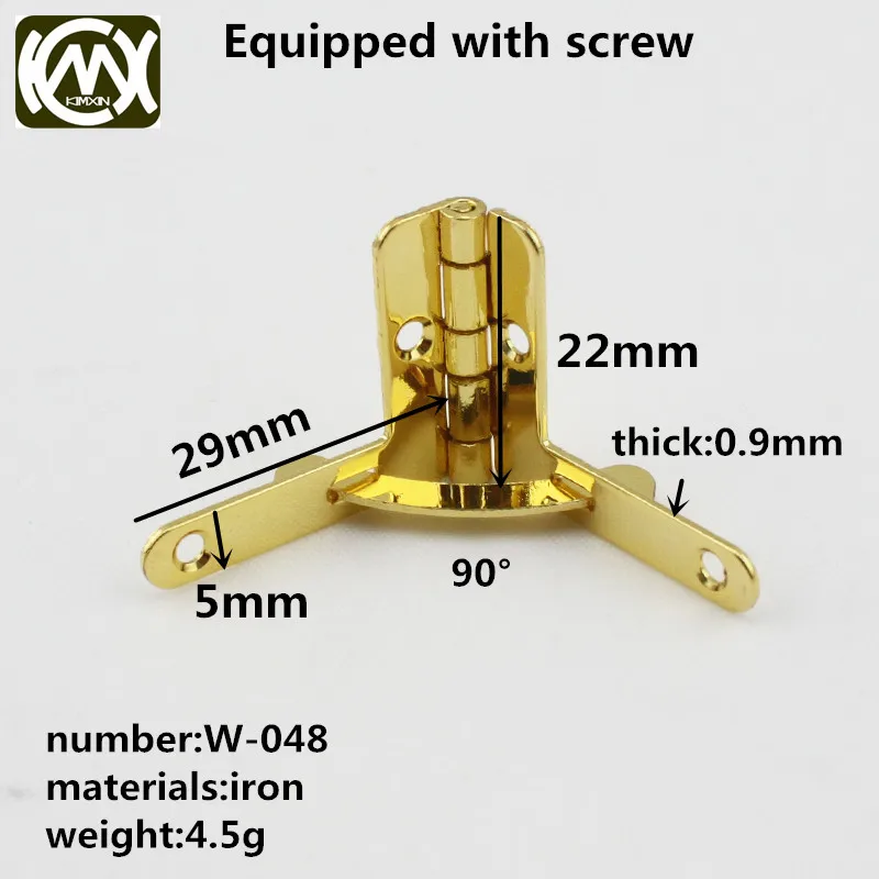 500pcs 90° 22*29mm KIMXIN Angle Wooden box Cabinet hinge for small wooden Jewelry wine case Watch box hinges Household hardware