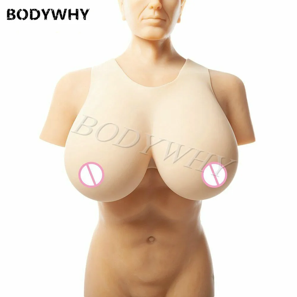 Big 5000g Silicone Fake Breast Form Realistic Soft Boobs Bionic Skin Crossdresser Transgender Queen Transvestite Mastectomy Bra