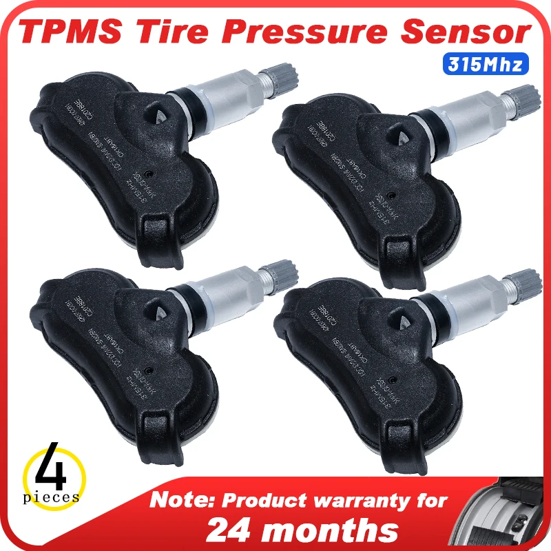 

TPMS For Toyota Tundra Sequoia 4.6 5.7L 2018 2019 2020 315 MHz 4 pcs 42607-0C091 Tire Pressure Monitoring Sensor