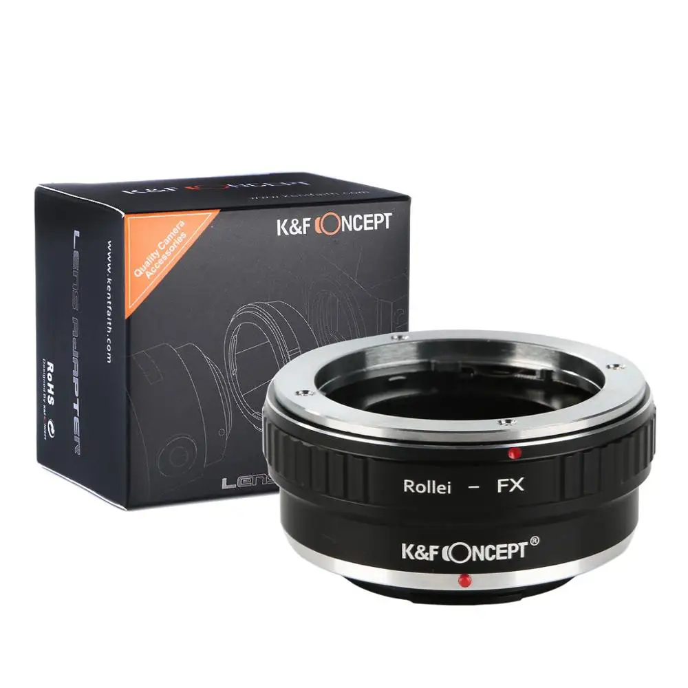 K & F Concept Rollie-FX Adaptador para Rollei QBM Mount Lens, Fujifilm Fuji X Mount Camera X-Pro2 X-E1 X-T20 X-T30