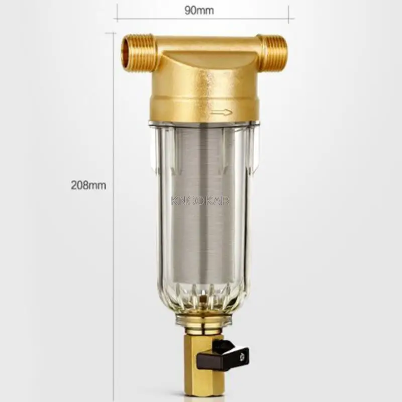 4 Split-Mouth Water Filters Front Purifier Copper Lead Pre-Filter Backwash Remove Rust Contaminant Sediment Pipe