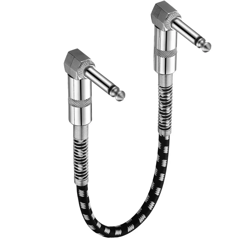 Bochara 30 Cm Vải Áo Ngực 90 Độ 1/4 ''Jack 6.35 Cáp Âm Thanh 6.35 Mm To Đực cho Bộ Khuếch Đại Đàn Guitar Điện Trộn