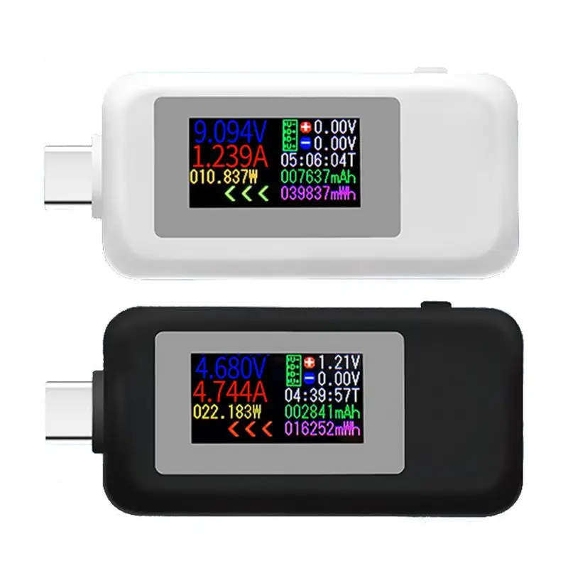 KWS-1902C Type-C Colorful Display USB Tester Current Voltage Monitor Power Meter Mobile Battery Bank Charger Detector A0KF