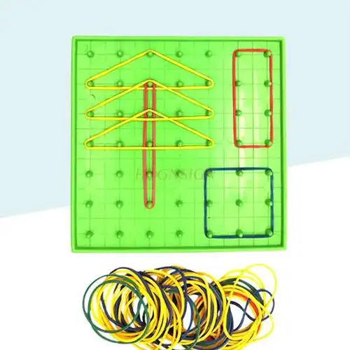 기하학적 네일 보드 수학 퍼즐 임의 스티칭 기하학적 그림 모양 고무 밴드 교사 학생 교육 악기 