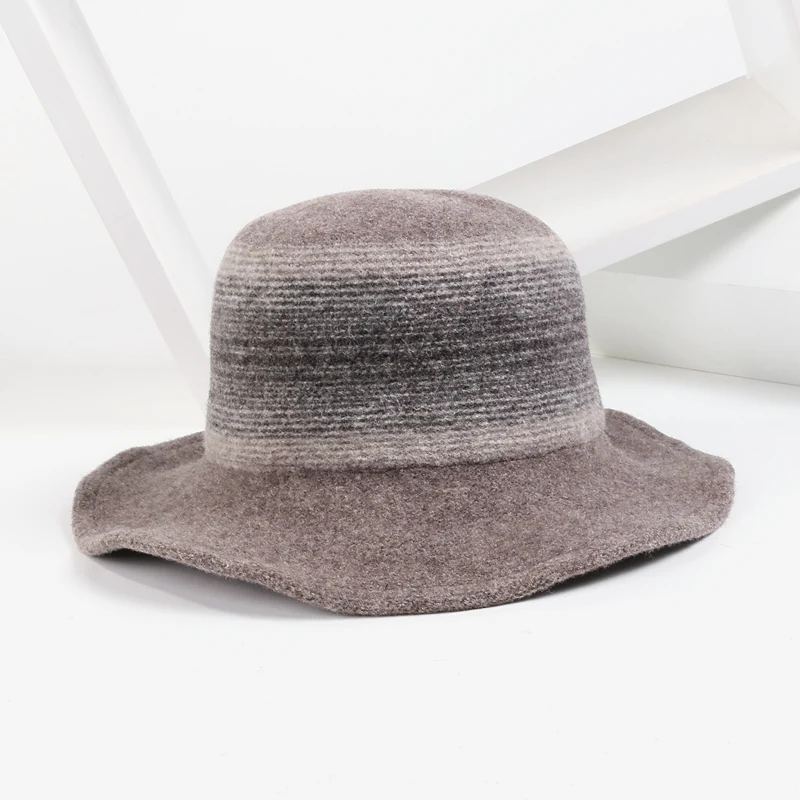 

H7682 Autumn Women Fedoras Hat Lady High Quality Fashion Wool Cap Travel Outdoor Sunscreen Simple Winter Warm Korean Female Caps