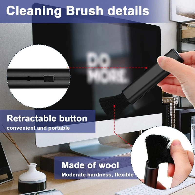 Portable Soft Brush for Computer Screen Camera Lens Cleaning Brush Dust Removal 95AF