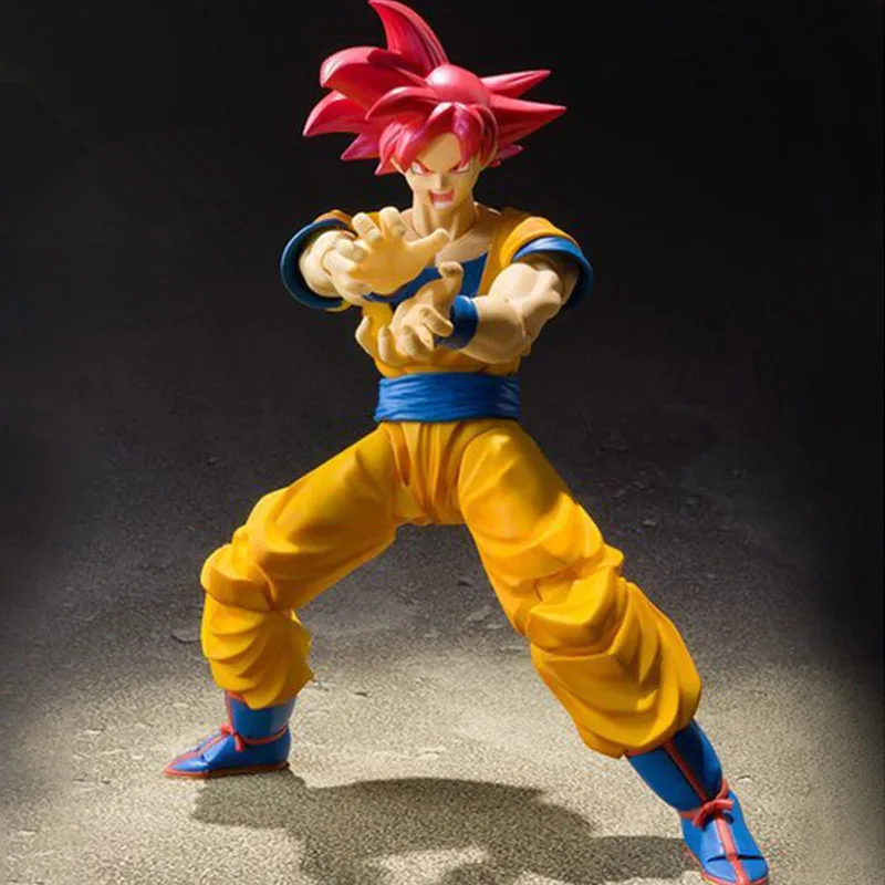 Dragon ball super saiyan cabelo vermelho son goku zamasu pvc figuras de ação anime dragon ball z articulação móvel goku estatueta brinquedos 160mm