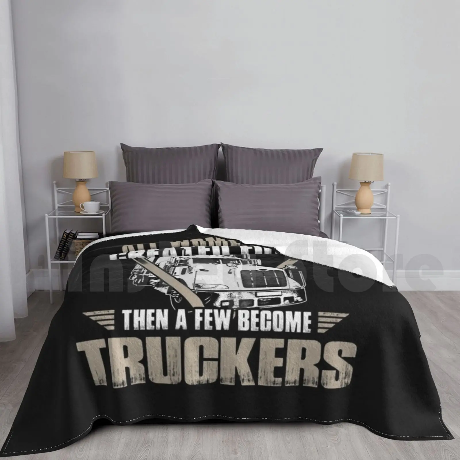 

Female Truck Driver Logistics Highway Truck Gift Blanket For Sofa Bed Travel Truck Trucker Job Autobahn