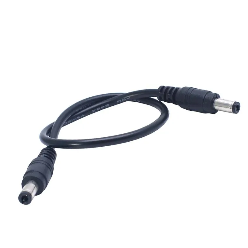 DC Power Plug 5.5 x 2.5mm Male To 5.5 x 2.5mm Male CCTV Adapter Connector Cable Power Extension Cords 5.5*2.1mm male to male