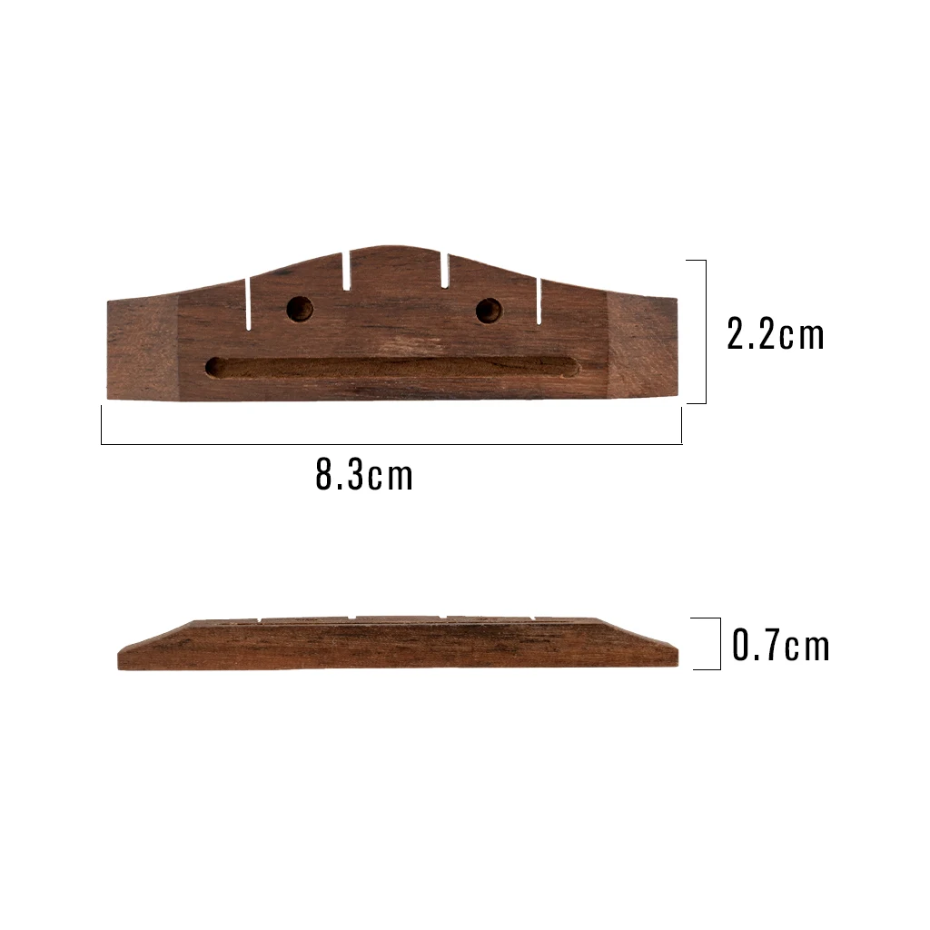 NAOMI Ukulele Bridge Slot Style W/ Two Holes Rosewood Bridge For 21 Inch Soprano Uke Hawaii Guitar Replacement