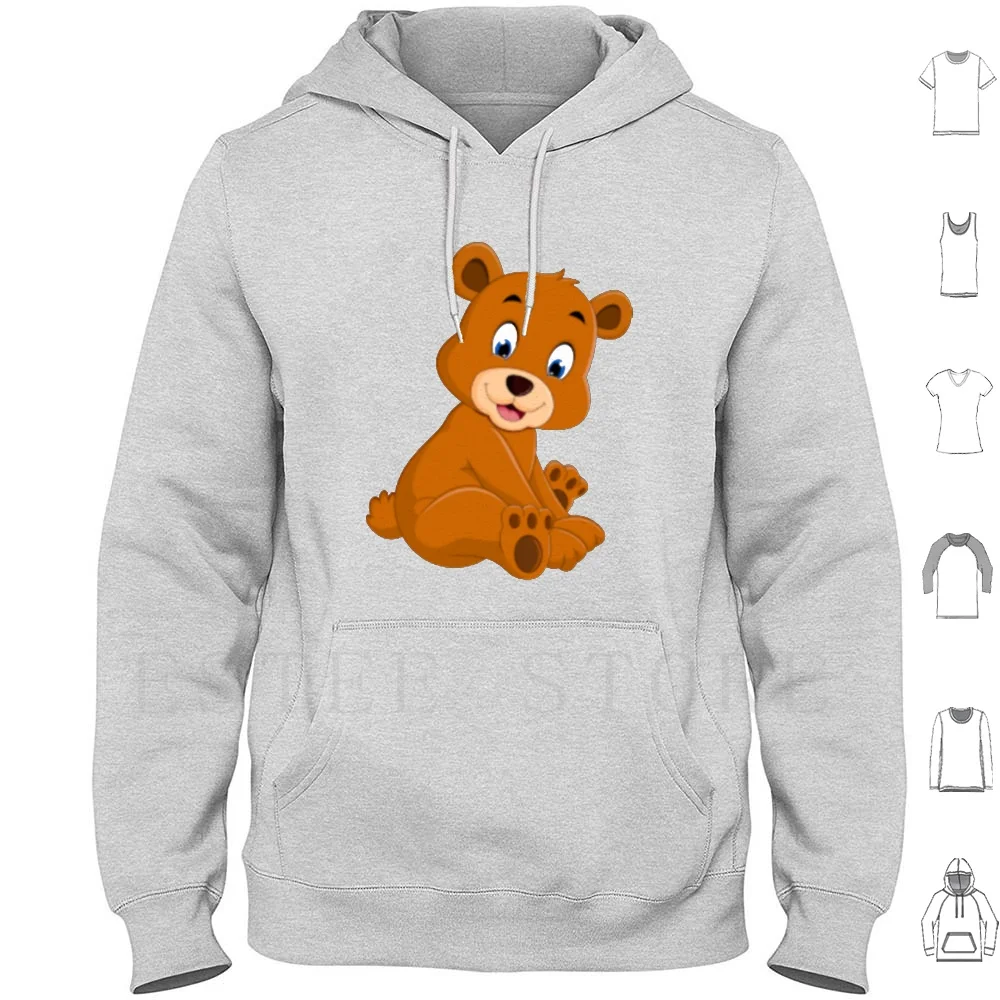 Ursinho hoodies manga longa ursinho sorriso joice agradável olhos grandes bonito diversão engraçado legal bonito