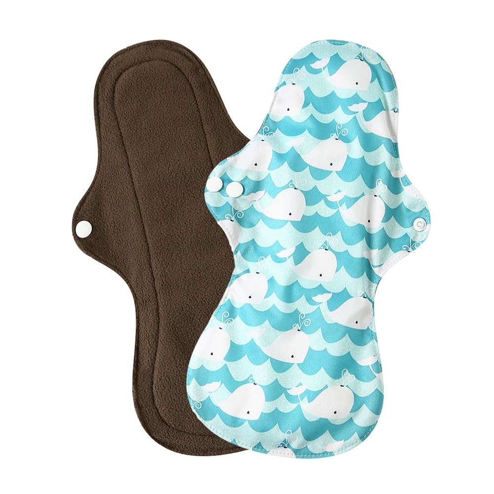 Night Use Washable Flamingo Cloth Menstrual Pad Heavy Flow Bamboo Sanitary Napkin Female Liner Reusable Breathable Sanitary Pads