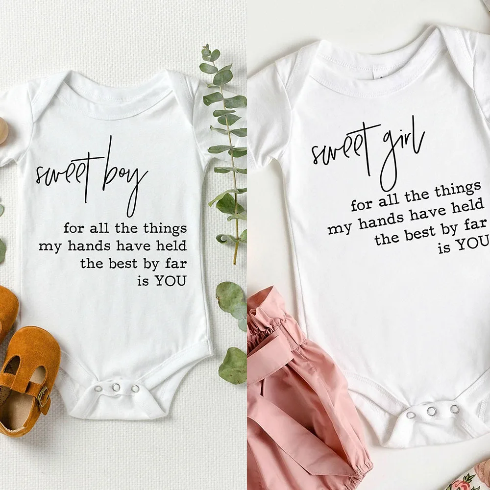 Sweet Boy for All The Things My Hands Have Held The Best By Far Is YOU Baby Bodysuit or Youth T Shirt Brother and Sister Shirts