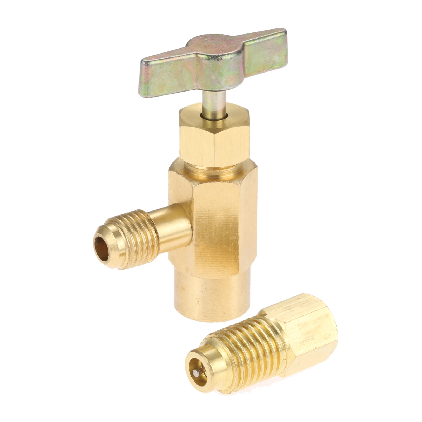 R1234YF AC Refrigerant Can Bottle Tap Opener Valve Tool For Self-Sealing Valve Cans 1/4 SAE 1/2