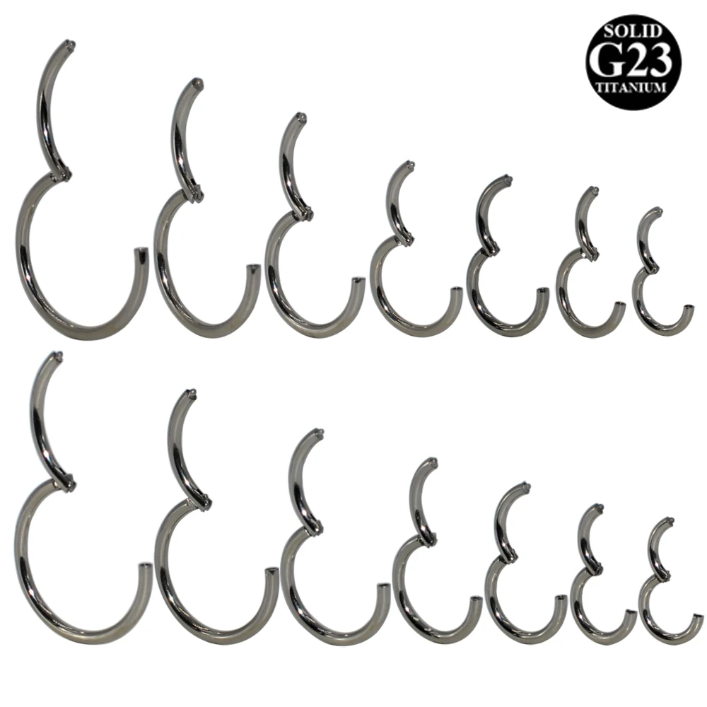 1PC 18g&16g G23 Titanium Segment Hinged Nose Rings Lip Eyebrow Nipple Clicker Ear Septum Helix Tragus Captive Piercing  Jewelry