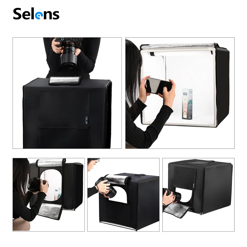 Selens 40/60/80/120cm Photo Studio Lighting Softbox Folding light Box Dimmable Portable Photography Table Shooting Tent Kit