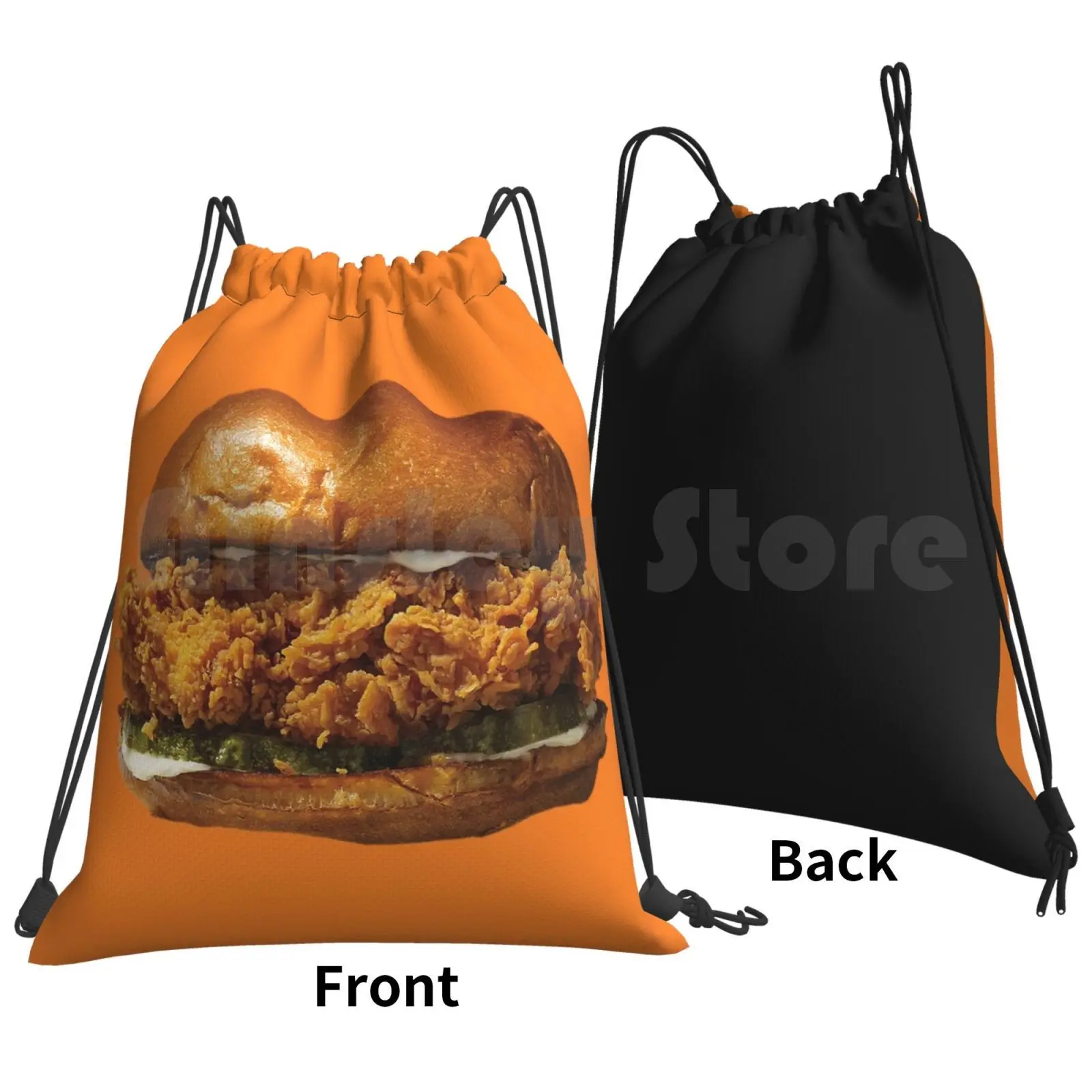 Chicken Sandwich Backpack Drawstring Bag Riding Climbing Gym Bag Chicken Sandwich Sandwich Chicken Chick Fil A Pop Eyes 2019