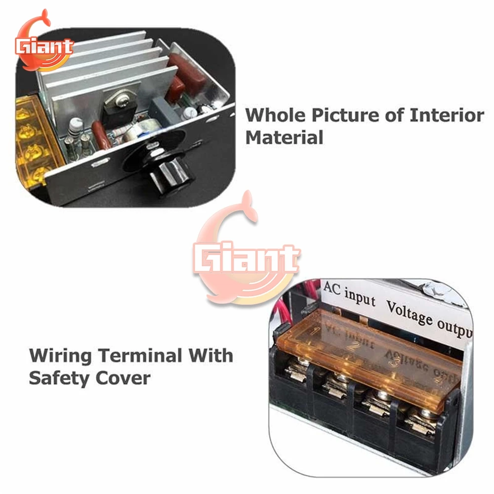 AC 110V-220V 4000W Motor Speed Controller SCR Adjustable Control Dimming Dimmers Voltage Regulator Thermostat Import High-power