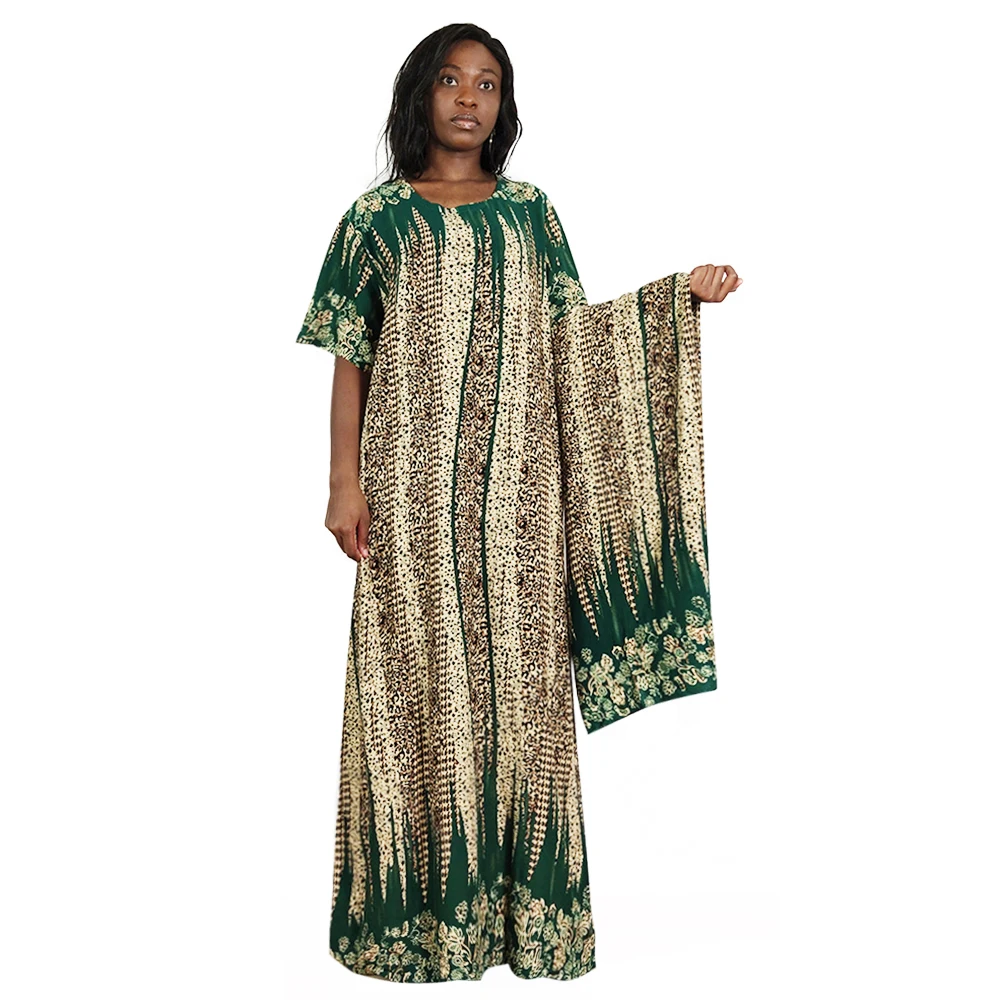 Women Summer Long Dress 2020 African Floral Print Boho Beach Style Ladies Green Maxi Evening Party Dress Sundress Vestidos