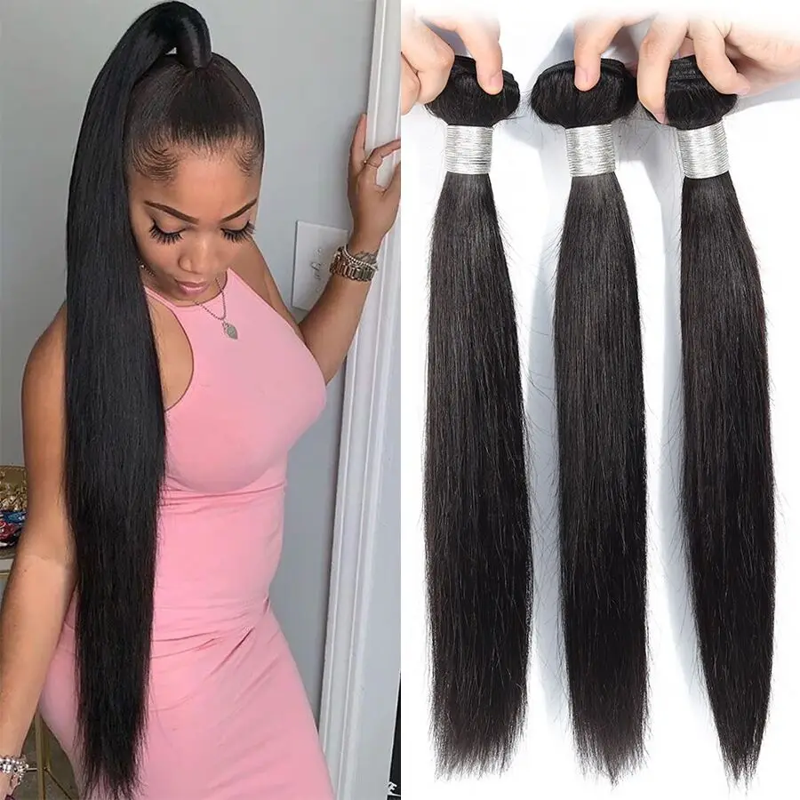 

Straight Hair Bundles Human Hair Bundles Brazilian Hair Weave Bundles Human Hair Weave Extensions 8 To 30 Inch Remy Bundles