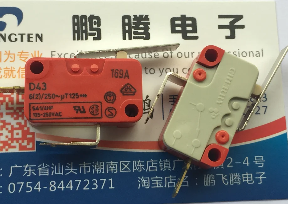 

1PCS German CHERRY D43H D43H-R1LDmicro switch reset limit stroke switch straight handle 2 feet 6A250V